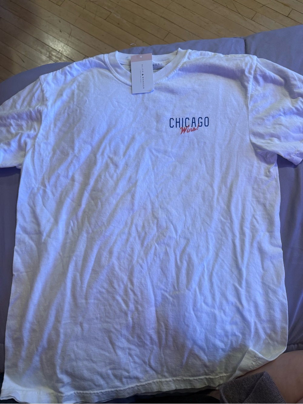Chicago Wind White Graphic Crewneck T-Shirt